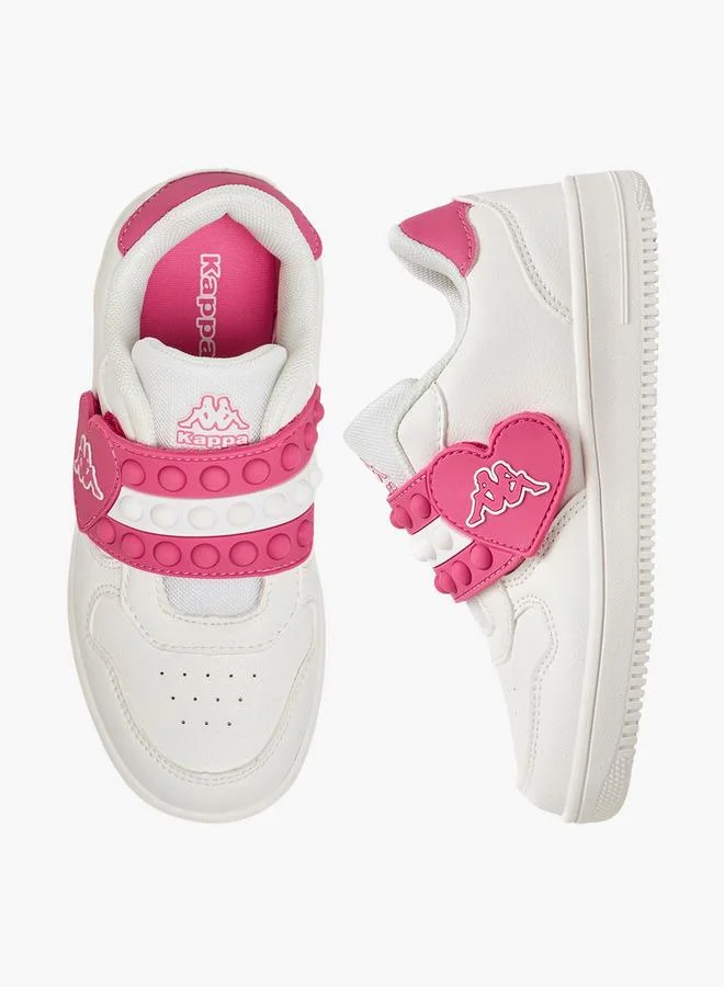 Girls Logo Print Hook & Loop Ankle Sneakers
