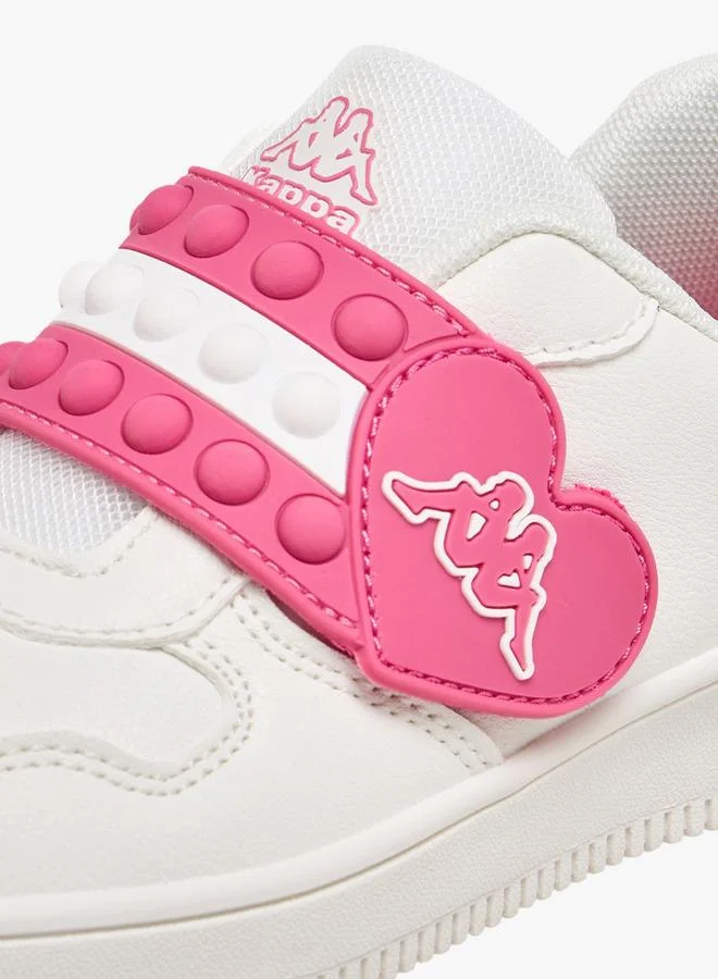 Kappa WHITE Girls Logo Print Hook & Loop Ankle Sneakers for Women | Best Price UAE