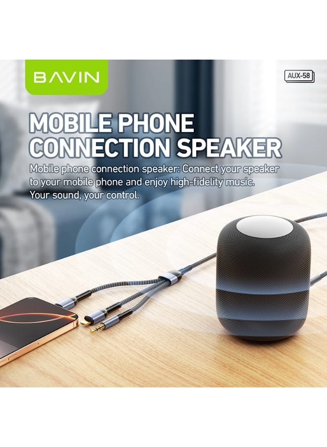 Bavin 3-in-1 Braided High-Definition Audio Cable to Connect Various Devices to External Audio Sources Such as Car Audio Systems and Speakers - Image 3