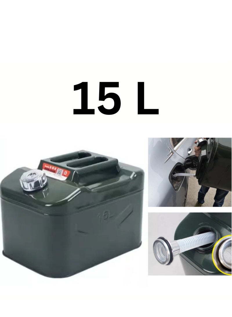 بوناي علبة وقود معدنية سعة 10 لتر/15 لتر/20 لتر مع فوهة مرنة، حاوية تخزين بنزين مانعة للتسرب للاستخدام الخارجي والطوارئ - Image 3