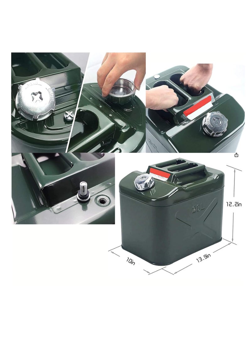 بوناي علبة وقود معدنية سعة 10 لتر/15 لتر/20 لتر مع فوهة مرنة، حاوية تخزين بنزين مانعة للتسرب للاستخدام الخارجي والطوارئ - Image 5