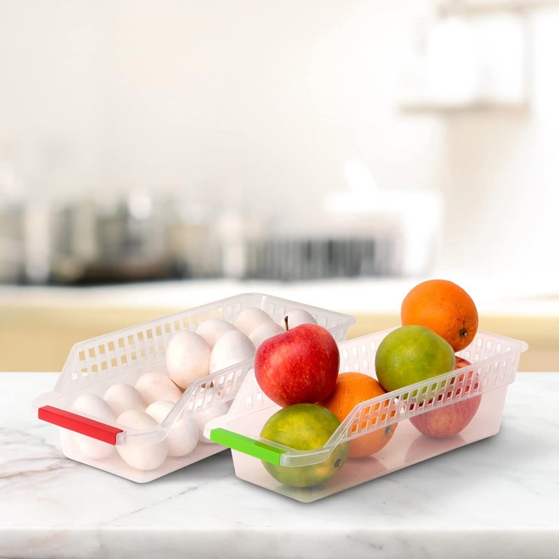 Cutting Edge Essentials Plastic Egg Baskets and Fridge Storage Organizer Racks SpaceSaving Solution for Fruits and Vegetables in Your Kitchen and Refrigerator Drawer Pack of 8 White - Image 2