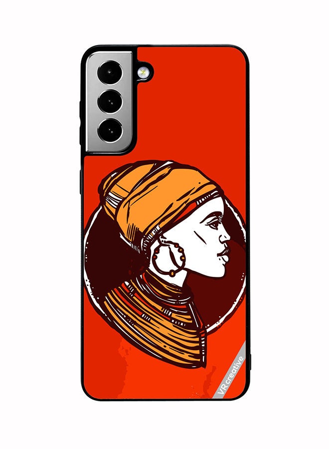 VR CREATIVE Protective Case Cover For Samsung Galaxy S21 FE 5G African Woman Design Multicolour - Image 1