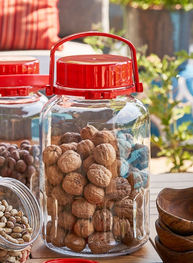 Pasabahce Harvest Glass Jar, 8 Lt, Red Lid, 325 Mm Height - Image 4