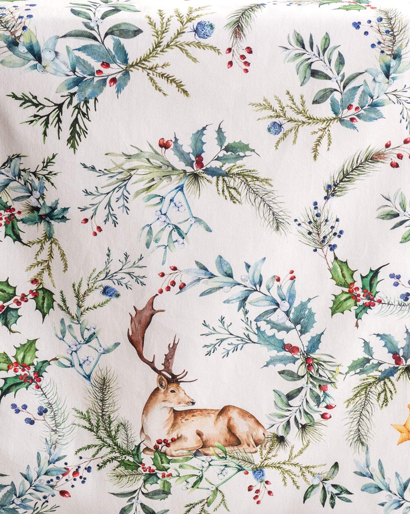 Maison d' Hermine Tablerunners 100% Cotton Table Runner Decorative Table Cover for Mothers Day  Home  Kitchen  Dining & Camping  Holly Time (Double Layer) - Thanksgiving/Christmas (14.50""x108"") - Image 5