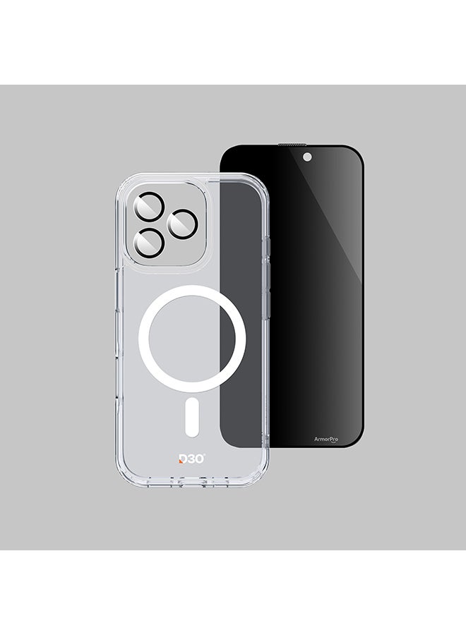 ارمور برو مجموعة حماية 3-in-1، iPhone 16 Pro، تقنية D3O، حماية خصوصية، متوافق مع MagSafe - Image 5