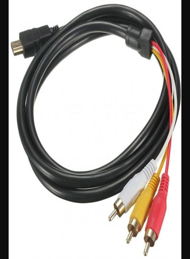 كابل تحويل فيديو صوت من HDMI ذكر إلى 3 RCA - Image 1