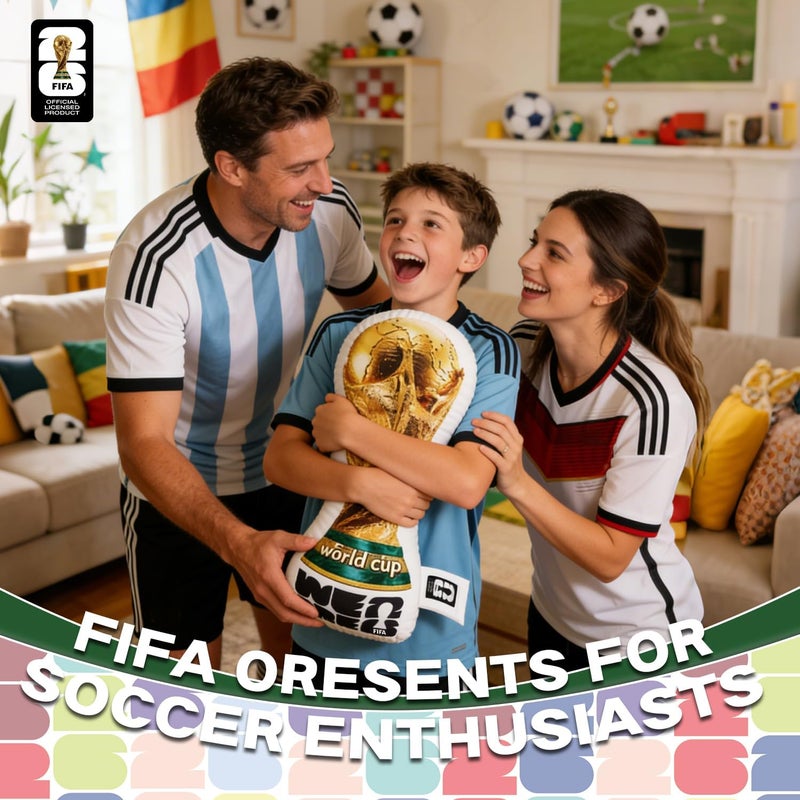 MESUCA FIFA World Cup 2026 Edition Throw Pillow, Trophy Soft Cushion, Soccer Football Theme Plush, Bedroom Decor (Trophy-50cm) - Image 5