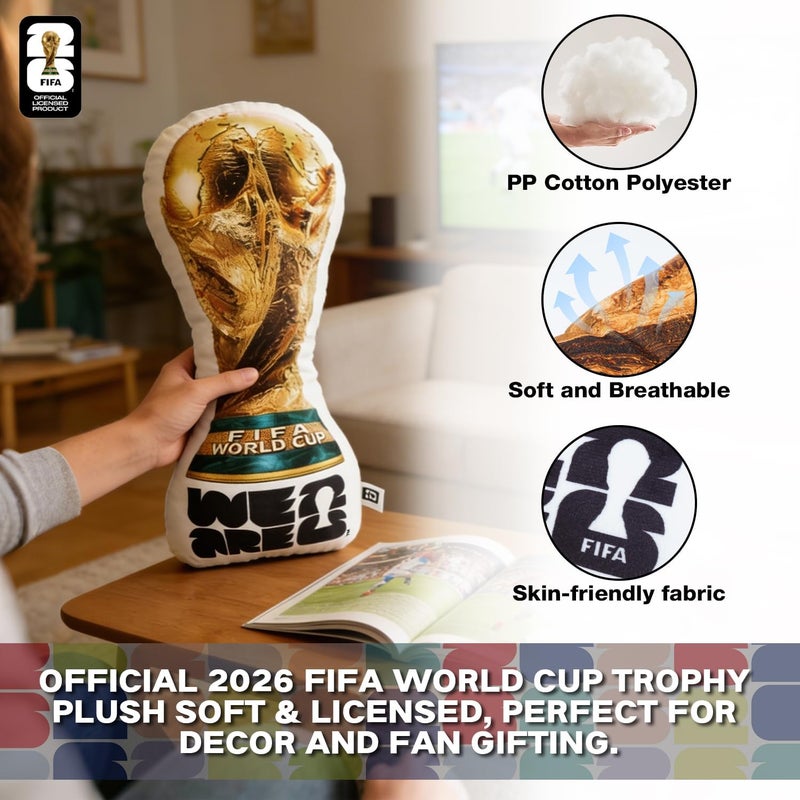 MESUCA FIFA World Cup 2026 Edition Throw Pillow, Trophy Soft Cushion, Soccer Football Theme Plush, Bedroom Decor (Trophy-50cm) - Image 3