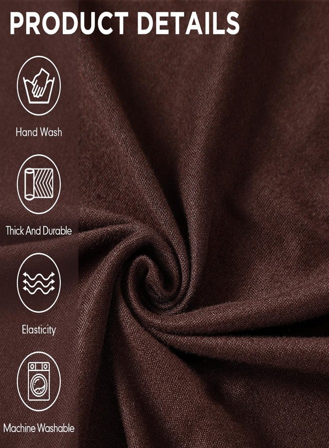 HunnmingRe Chair and Ottoman Cover Set T Cushion Chair Slipcover Milk Silk Sofa Cover Armchair Cover Chair Couch Cover Furniture Protector Couch Soft for Armchair Ottoman (Brown) - Image 5