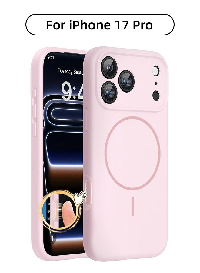 Magnetic Case for iPhone 17 Pro, [MagSafe Compatible][All-Round Protection][With Camera Control Cover][Four-Layer Structure] Nano-Smooth Liquid Silicone Drop Protection Phone Case for iPhone 17 Pro 6.3 inch, Pink - Image 1