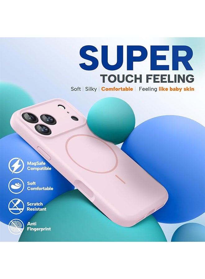 Magnetic Case for iPhone 17 Pro, [MagSafe Compatible][All-Round Protection][With Camera Control Cover][Four-Layer Structure] Nano-Smooth Liquid Silicone Drop Protection Phone Case for iPhone 17 Pro 6.3 inch, Pink - Image 2