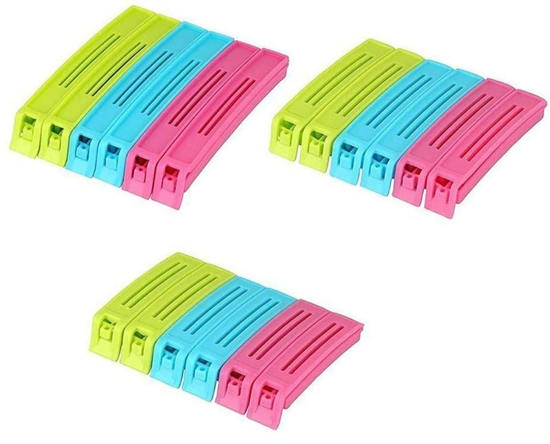 Reflections Online 3 Sizes Multipurpose Food Snack Storage Plastic ClipsPacket Sealing ClampsManual Bag SealerFood Pouch ClipsBag Zipper for HomeKitchenOfficeTravelMulticolor18Pcs  - Image 1