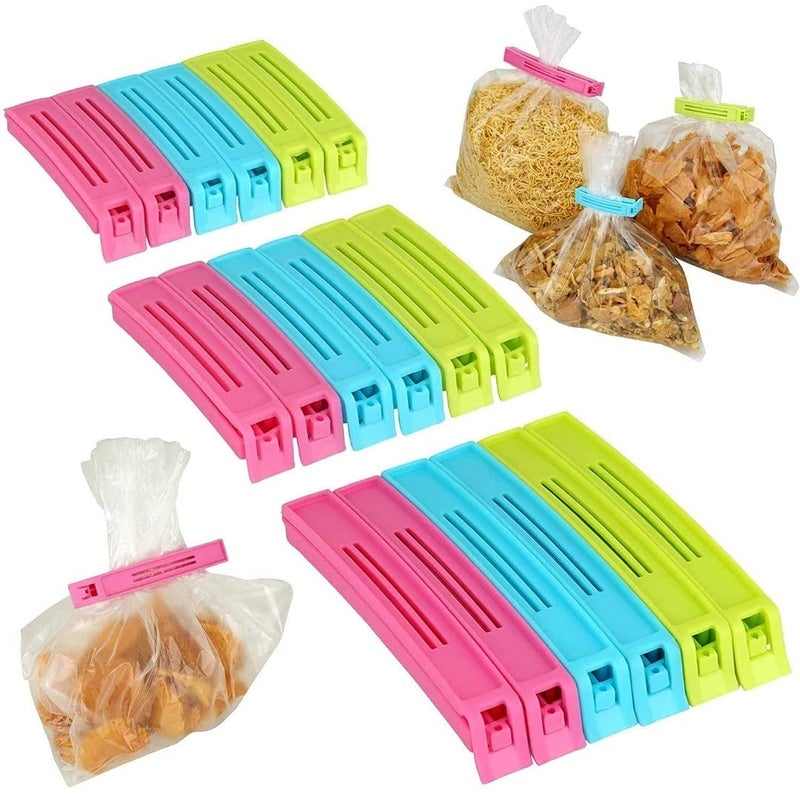 Reflections Online 3 Sizes Multipurpose Food Snack Storage Plastic ClipsPacket Sealing ClampsManual Bag SealerFood Pouch ClipsBag Zipper for HomeKitchenOfficeTravelMulticolor18Pcs  - Image 5