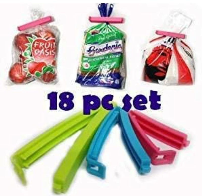 Reflections Online 3 Sizes Multipurpose Food Snack Storage Plastic ClipsPacket Sealing ClampsManual Bag SealerFood Pouch ClipsBag Zipper for HomeKitchenOfficeTravelMulticolor18Pcs  - Image 3