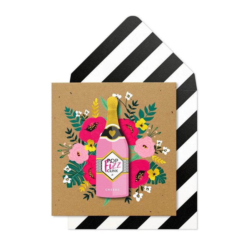 Tache Birthday Greeting Card Blank Inside, Pop Fizz Celebration Design - Image 1