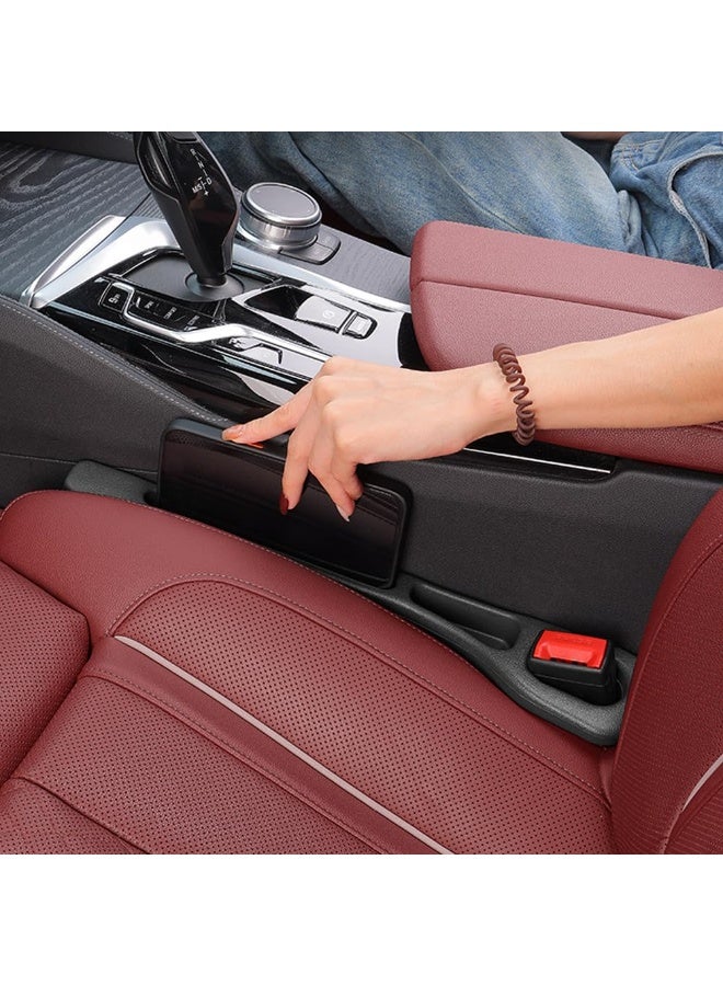 2 Pack Car Seat Gap Filler Organizer Universal Suitable For Car, Suv, Truck Accessories Seat Gap Plug Blocker With Storage Slot （Black） - Image 3