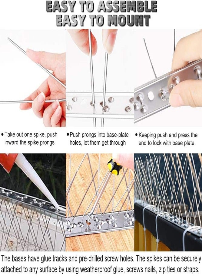 BELLSBERRY 5PCS Bird Spikes for Roofs – Stainless Steel Deterrent to Keep Birds Away - Image 3