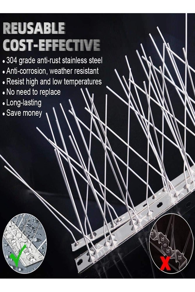 BELLSBERRY 5PCS Bird Spikes for Roofs – Stainless Steel Deterrent to Keep Birds Away - Image 4