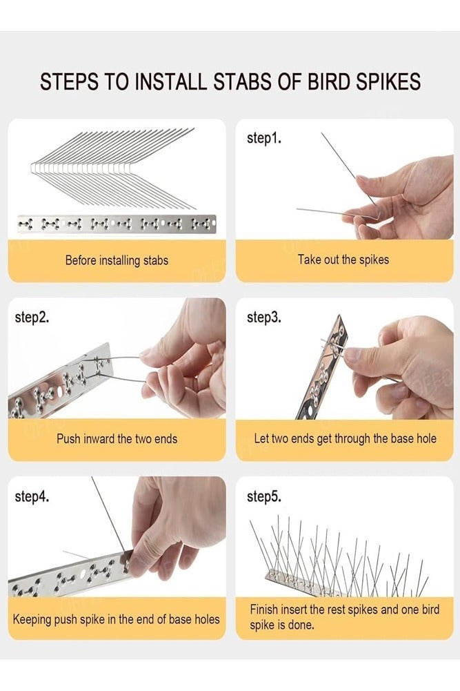 BELLSBERRY 5PCS Bird Spikes for Roofs – Stainless Steel Deterrent to Keep Birds Away - Image 5