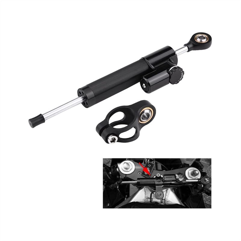 Adjustable Motorcycle Steering Damper Handlebar Shock Absorber Accessory Black - Image 3