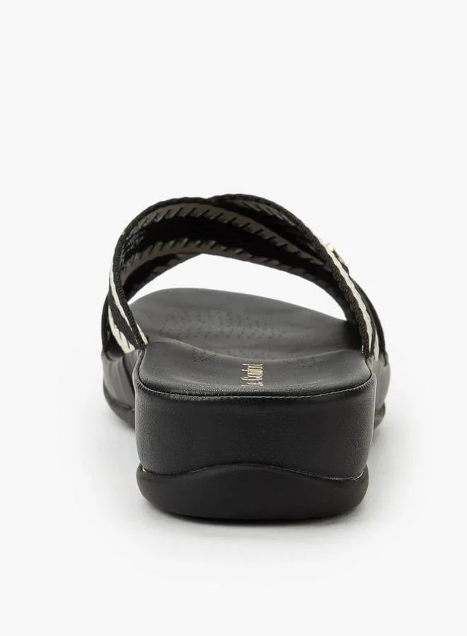 Le Confort BLACK Metallic Embellished Slide Sandal for Women | Best Price UAE