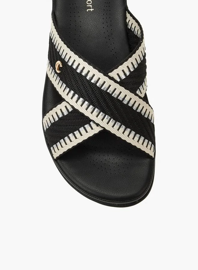 Le Confort BLACK Metallic Embellished Slide Sandal for Women | Best Price UAE