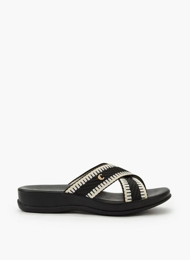 Metallic Embellished Slide Sandal