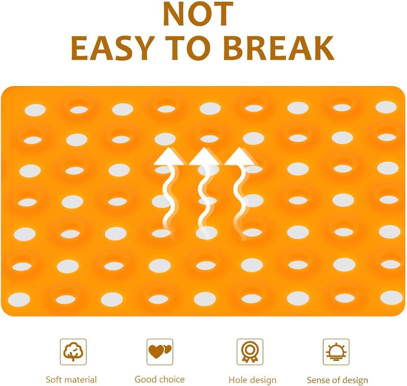 Silicone Air Fryer Mat Round Orange Perforated Non-stick Liner with Drain Easy-clean Cooking Pad Compatible with Multiple Air Fryer Models Oil-draining Kitchen Gadget - Image 3