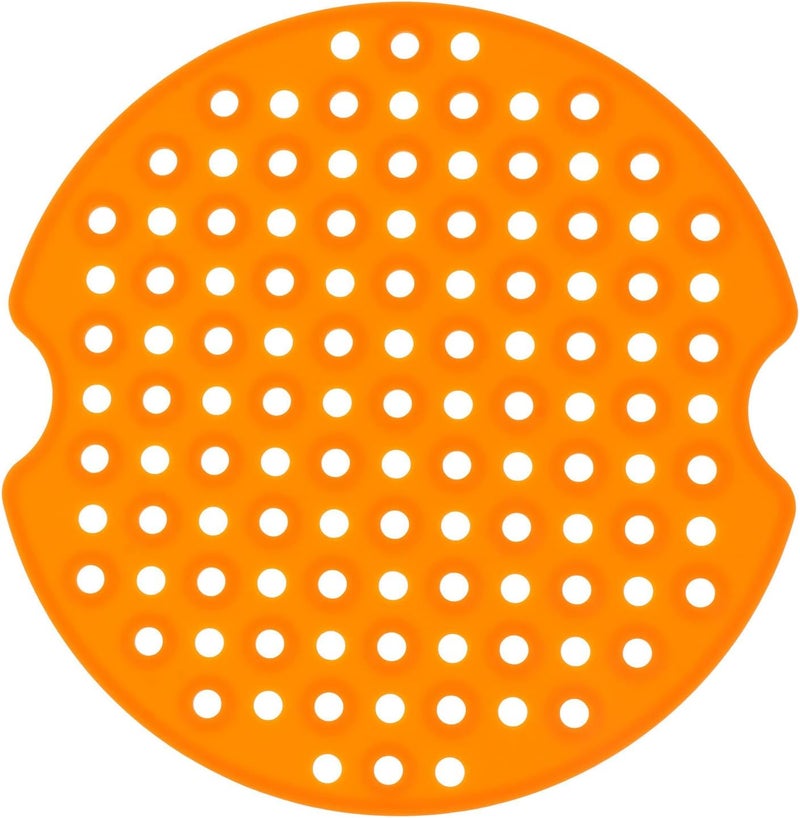 Silicone Air Fryer Mat Round Orange Perforated Non-stick Liner with Drain Easy-clean Cooking Pad Compatible with Multiple Air Fryer Models Oil-draining Kitchen Gadget - Image 1