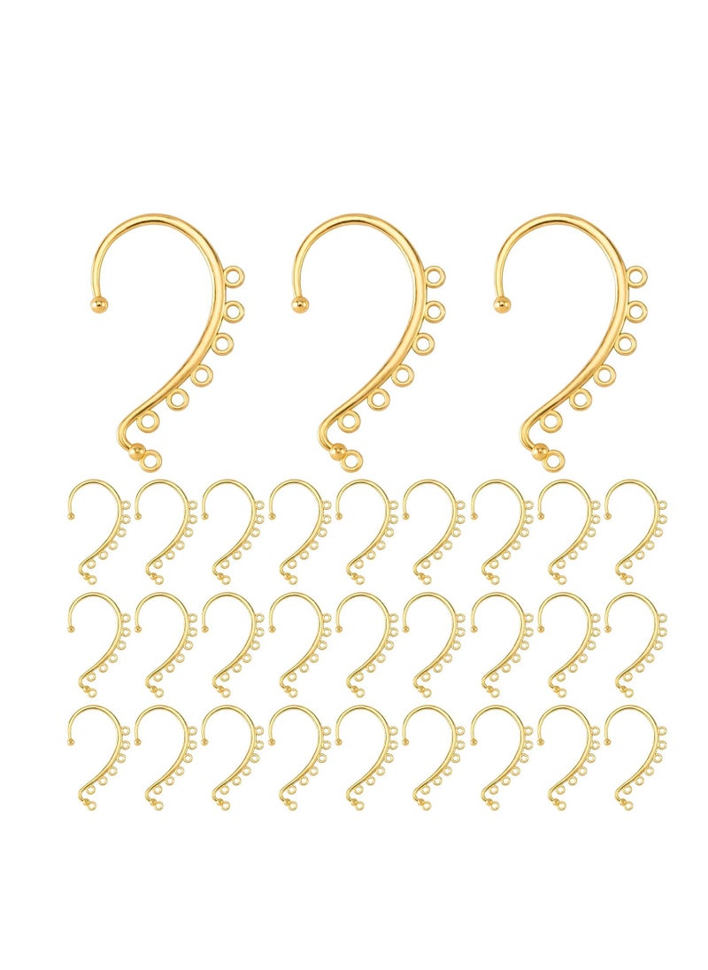 SYOSI - DIY Ear Cuffs Earrings for Women, Non Piercing Ear Wraps Earrings, Clip on Ear Cuff Earrings, 7 Holes for Jewelry, DIY Jewelry Making Accessories for Earrings, Gold, 30 Pcs - Image 1