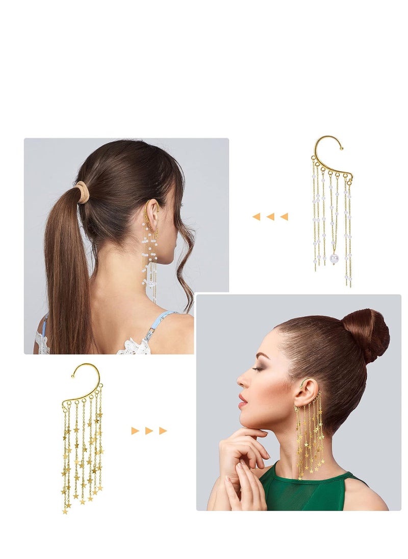 SYOSI - DIY Ear Cuffs Earrings for Women, Non Piercing Ear Wraps Earrings, Clip on Ear Cuff Earrings, 7 Holes for Jewelry, DIY Jewelry Making Accessories for Earrings, Gold, 30 Pcs - Image 1