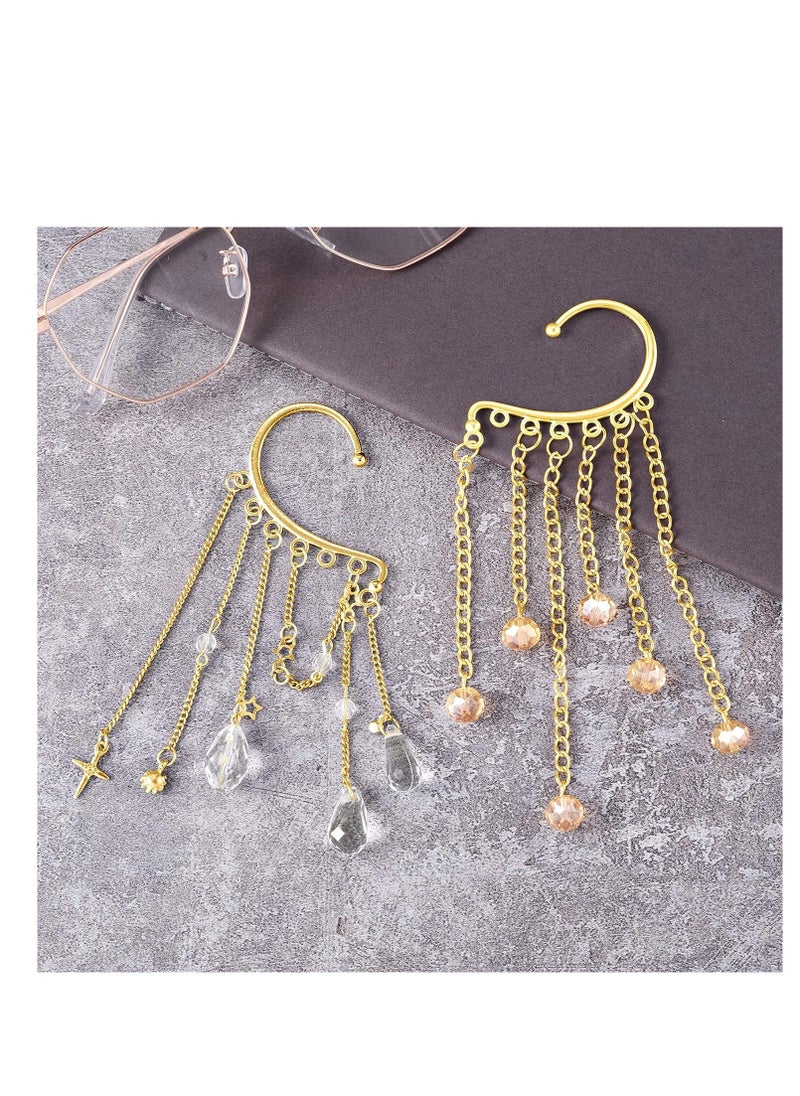 SYOSI - DIY Ear Cuffs Earrings for Women, Non Piercing Ear Wraps Earrings, Clip on Ear Cuff Earrings, 7 Holes for Jewelry, DIY Jewelry Making Accessories for Earrings, Gold, 30 Pcs - Image 1