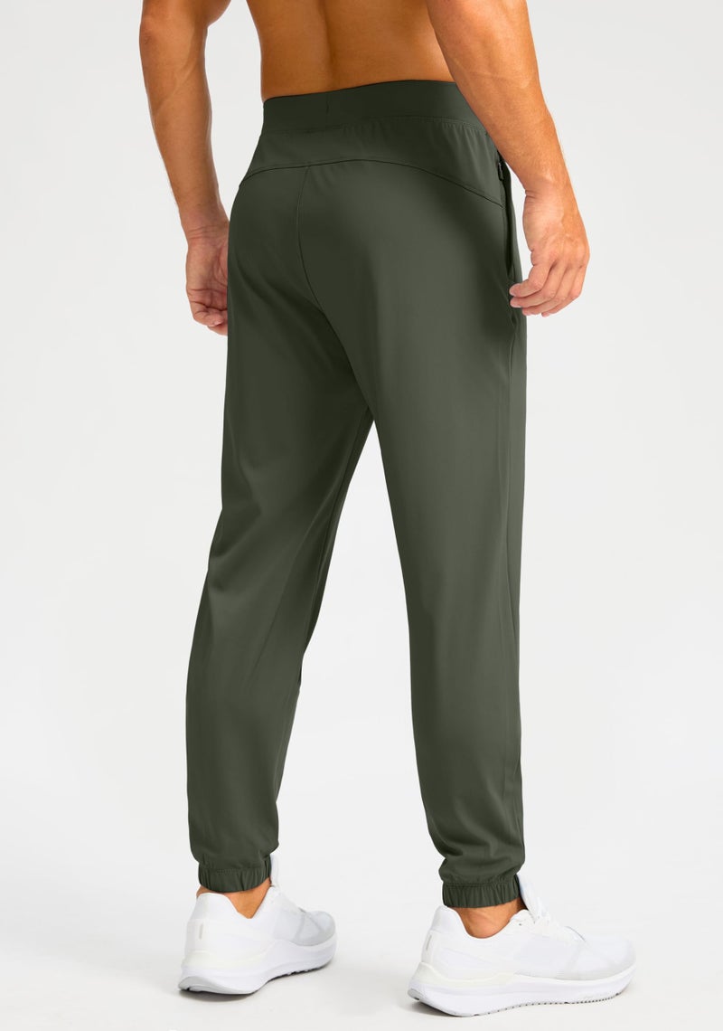 Soothfeel Men's Joggers with Zipper Pockets Golf Joggers Lightweight Sweatpants Athletic Workout Pants for Men Track 30" (Sage Green, M) - Image 2