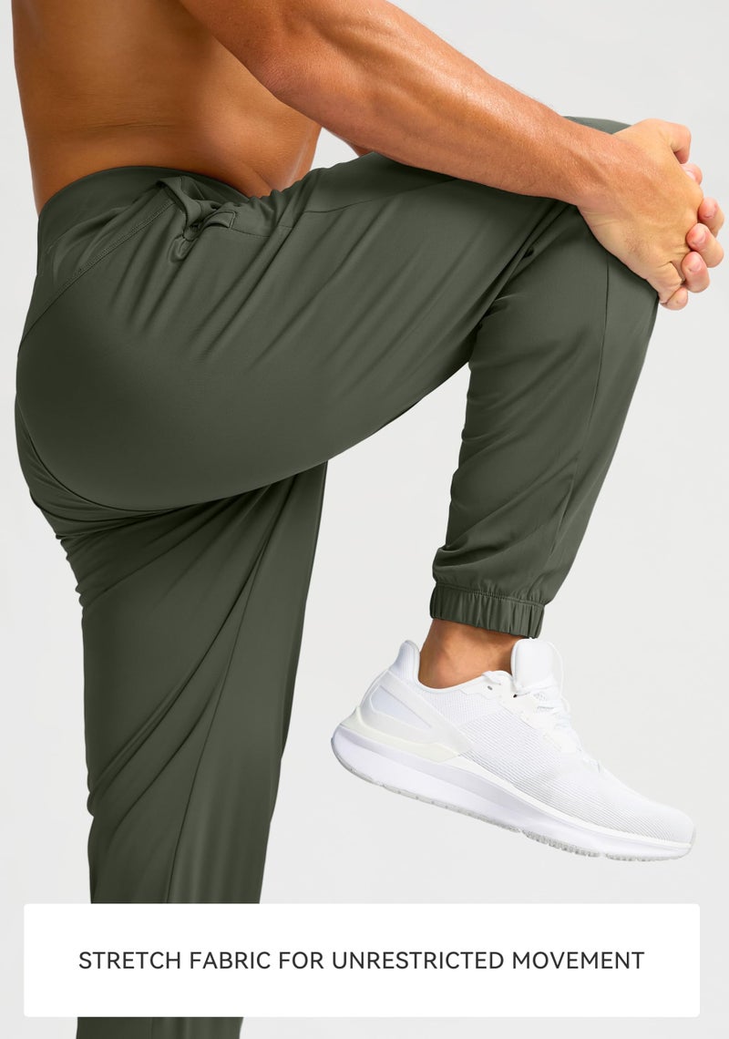 Soothfeel Men's Joggers with Zipper Pockets Golf Joggers Lightweight Sweatpants Athletic Workout Pants for Men Track 30" (Sage Green, M) - Image 4