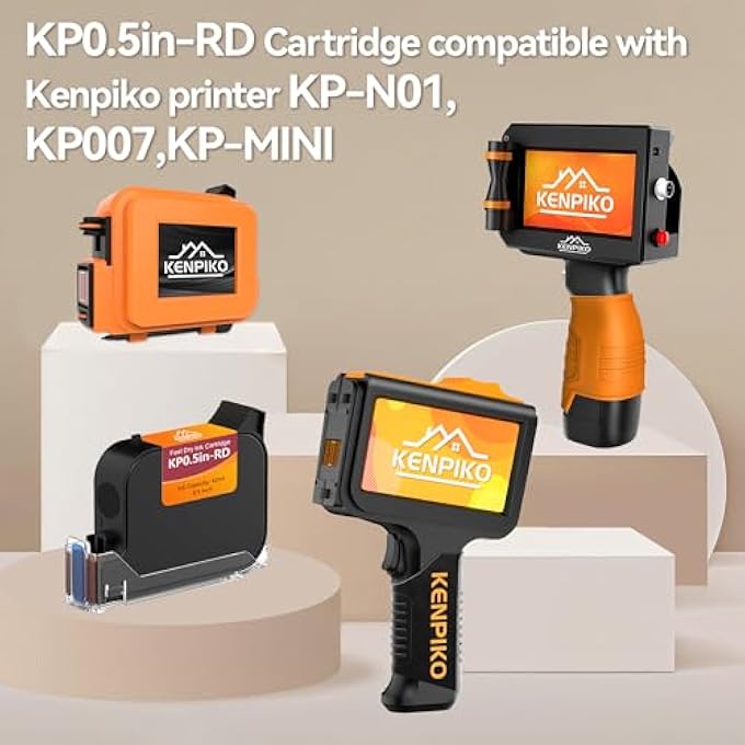 42ML FAST DRY INK CARTRIDGE KP0.5IN-RD FOR HANDHELD INKJET PRINTER KP-N01, KP007,KP-MINI, 0.5INCH/12.7MM SOLVENT QUICK-DRYING INK CARTRIDGE REPLACEMENT - RED - Image 3