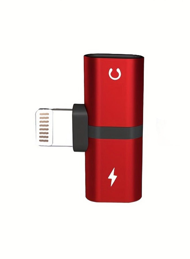 2-In-1 Lightning Earphone And Charger Connector With Red - Image 2