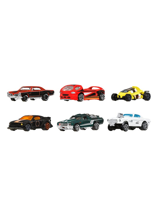 Hot Wheels Pack of 6 1:64 Scale Die-Cast Toy Cars & Trucks, Set Of 6 Hw Legends Vehicles With Elevated Deco (Styles May Vary, Color May Vary) - Image 2