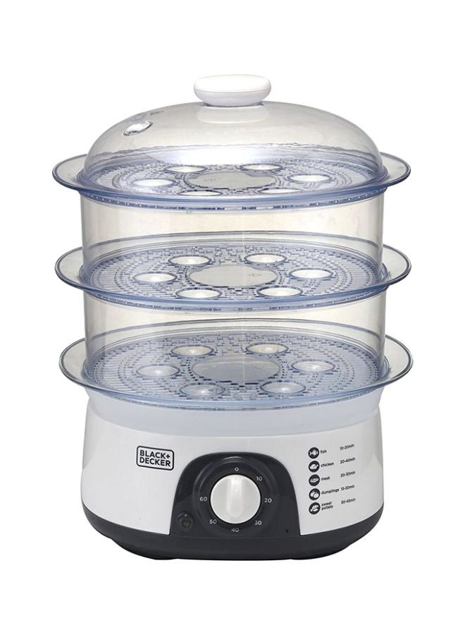 BLACK+DECKER Food Steamer 10 L 775 W HS6000-B5 Clear/White - Image 1