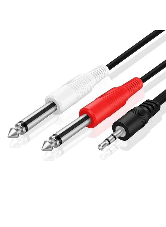 TNP Products TNP 1/8 to 1/4 Cable Male-to-Male 6FT Audio Adapter 1/4 Inch to 1/8 Inch Y-Connector - Quarter Inch to 3.5mm, Premium Quality, Secure Connection, Single to Dual Outputs - Image 1