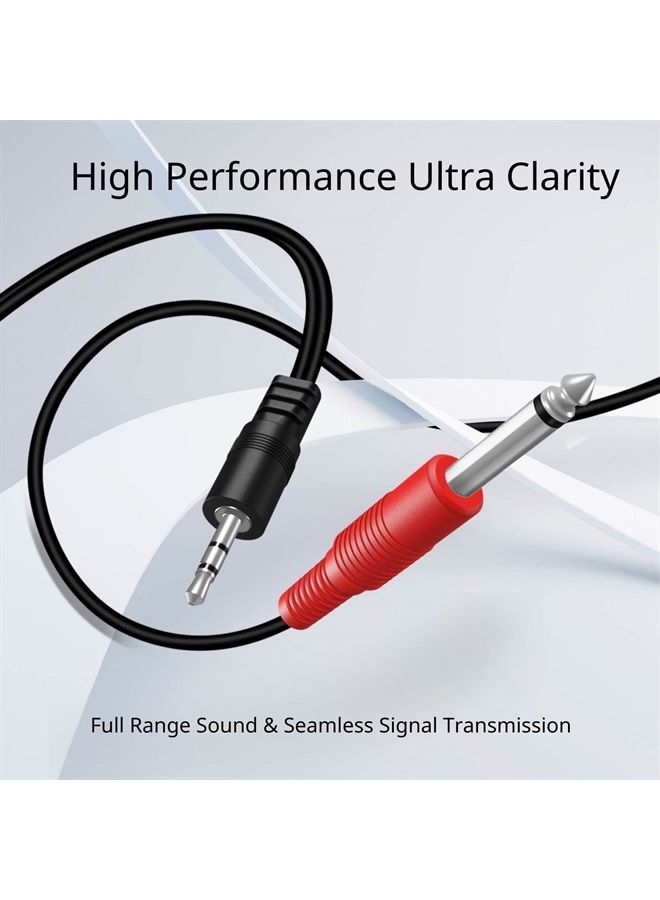 TNP Products TNP 1/8 to 1/4 Cable Male-to-Male 6FT Audio Adapter 1/4 Inch to 1/8 Inch Y-Connector - Quarter Inch to 3.5mm, Premium Quality, Secure Connection, Single to Dual Outputs - Image 2