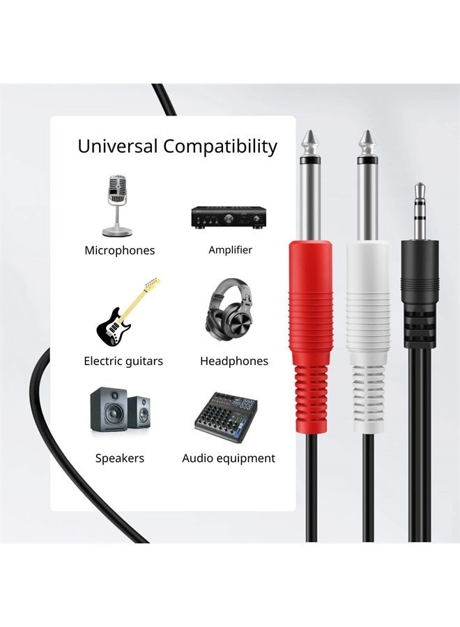 TNP Products TNP 1/8 to 1/4 Cable Male-to-Male 6FT Audio Adapter 1/4 Inch to 1/8 Inch Y-Connector - Quarter Inch to 3.5mm, Premium Quality, Secure Connection, Single to Dual Outputs - Image 5