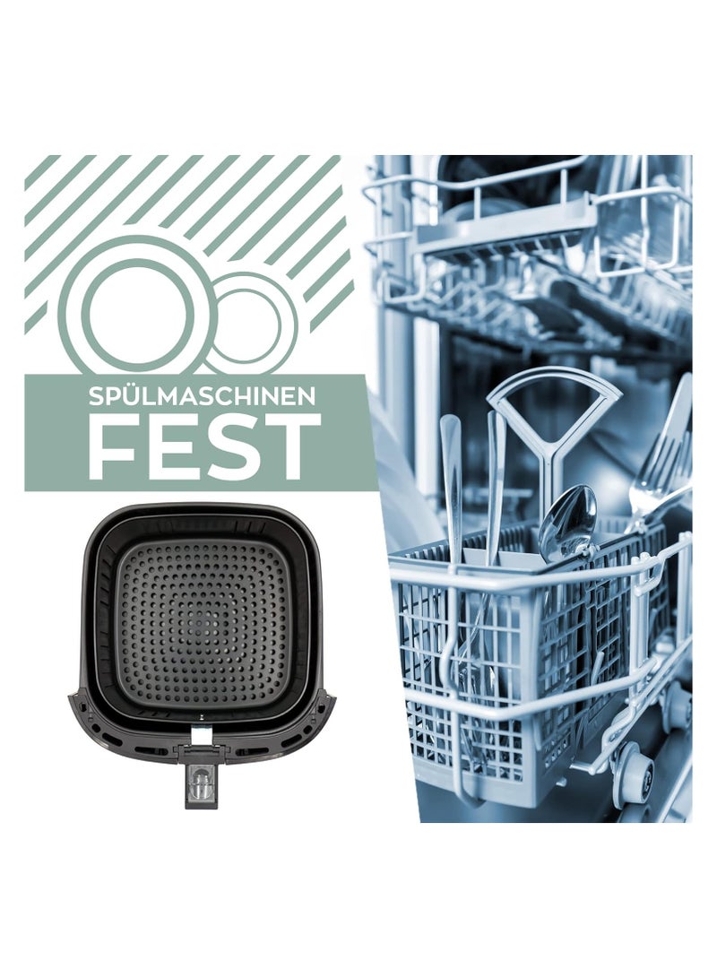 دوتس قلاية هوائية من الفولاذ المقاوم للصدأ سعة 6.5 لتر من دوتس ستانلس ستيل مع شاشة رقمية تعمل باللمس، 8 برامج 1600 واط مقلاة هوائية ساخنة بدون زيت مقلاة هوائية وظيفة مؤقت القلاية الهوائية - Image 2