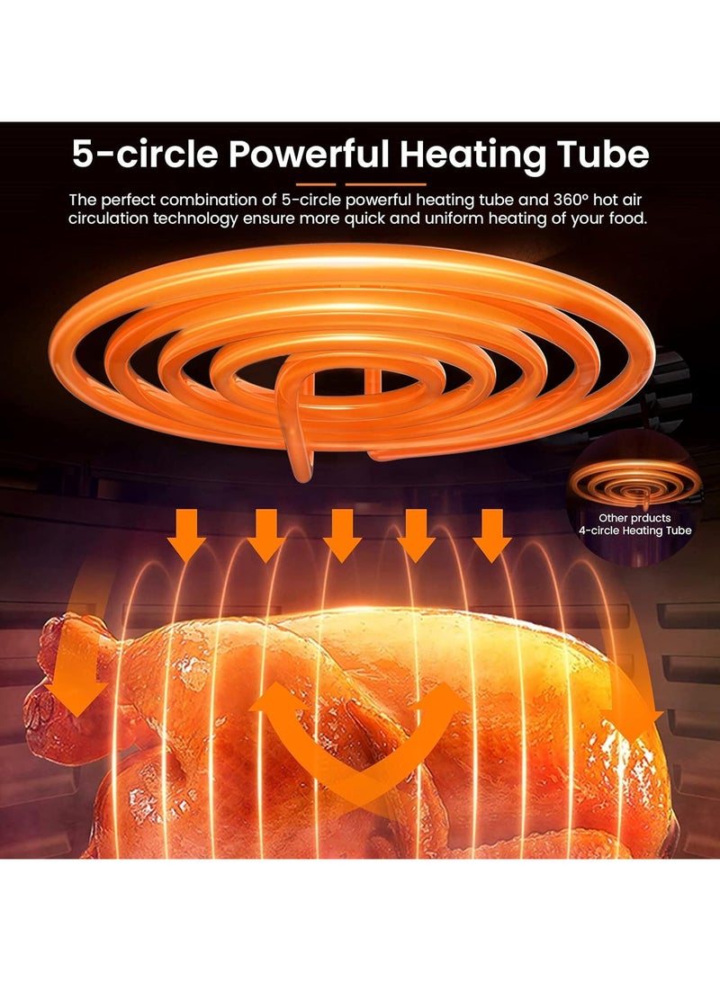 دوتس قلاية هوائية من الفولاذ المقاوم للصدأ سعة 6.5 لتر من دوتس ستانلس ستيل مع شاشة رقمية تعمل باللمس، 8 برامج 1600 واط مقلاة هوائية ساخنة بدون زيت مقلاة هوائية وظيفة مؤقت القلاية الهوائية - Image 5