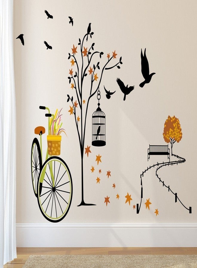 BYTE SHOP Wall Sticker for Living Room Ride Through Nature Ideal Size on Wall: 140 cm x 100 cm, Multicolour | Home Deor - Image 1