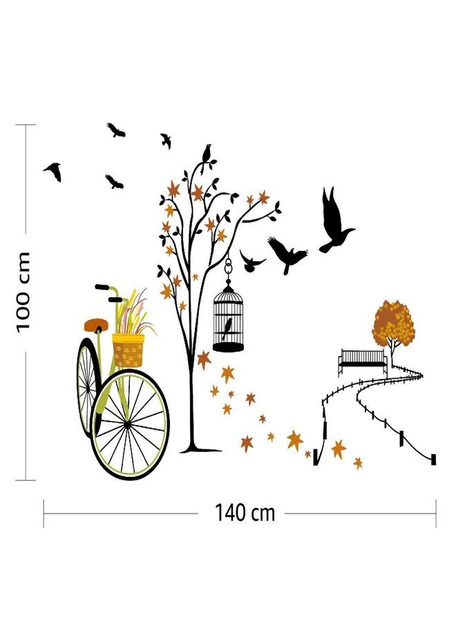 BYTE SHOP Wall Sticker for Living Room Ride Through Nature Ideal Size on Wall: 140 cm x 100 cm, Multicolour | Home Deor - Image 3