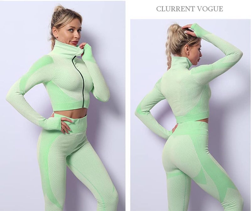 Veriliss 3pcs Seamless Outfit Workout Sets Gym for Women, Fitness Sports School Running Clothes Yoga Sportswear - Image 5