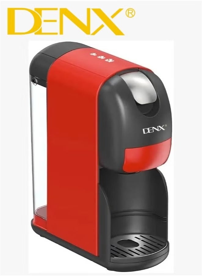 Denx DENX 3-in-1 Capsule Coffee Maker DX3416 – 20 Bar Pressure, 1400W Power, 1L Tank, Auto Shut-Off, One-Minute Brew, Compatible with Multiple Capsule Types - Image 5