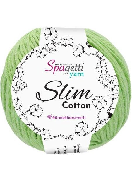 Spagetti Yarn Spaghetti Yarn Peanut Green Slim Cotton Yarn (50 Gr)  - Image 2