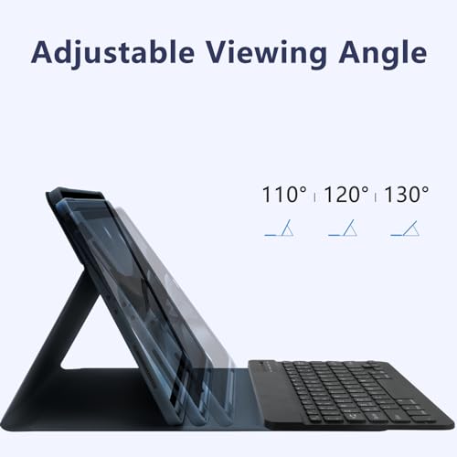 TQQ for iPad Air 13-inch (M4/M3/M2, 2026/2025/2024) & Pro 12.9 inch Case with Keyboard, Keyboard case for 12.9-inch iPad Pro 6th/5th Gen - with Pencil Holder for iPad Air 13-inch 2026 (Dark Blue) - Image 3